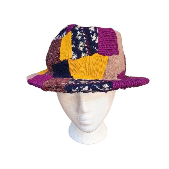 Patchwork Sweater Fedora Hat - Picture 1 of 9